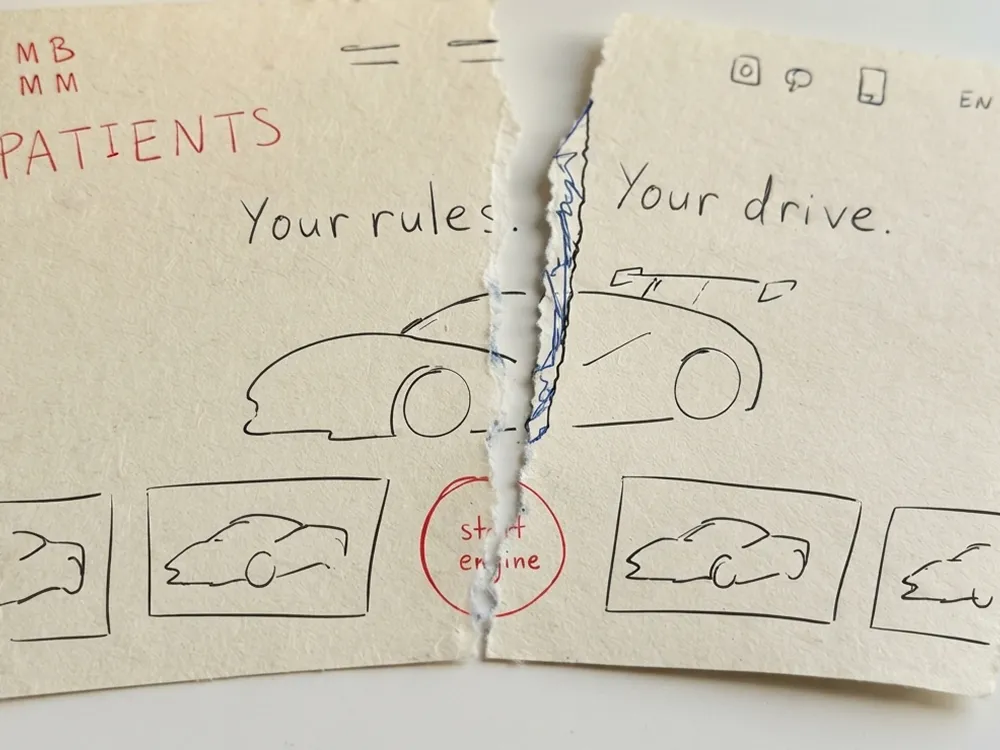 Early versions of MADE BY MAD MEN identity