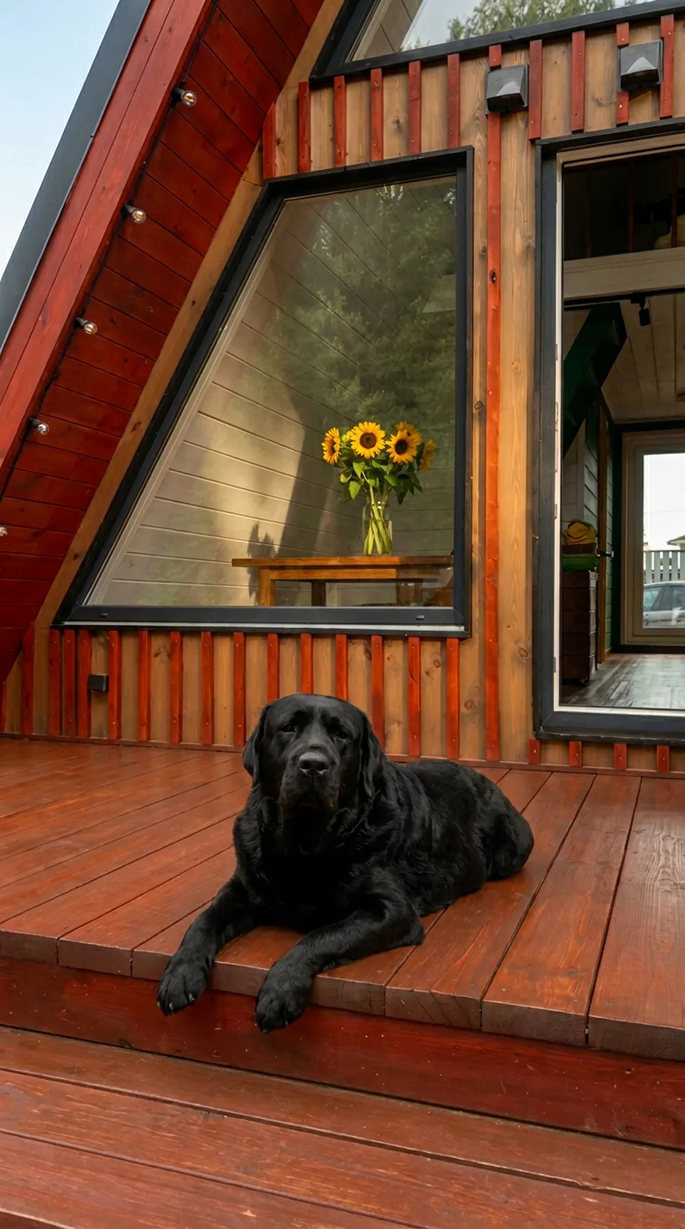Dog on the house terrace