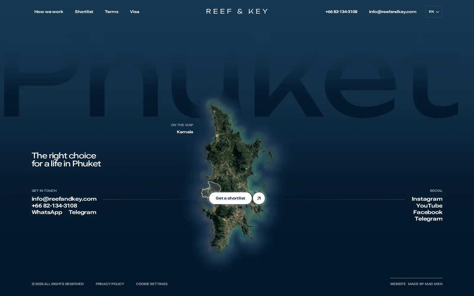 The Phuket district map on the English Reef & Key website